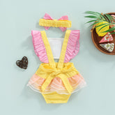 Donuts - Ruffled Sleeve Donut  Romper 2 piece Set.